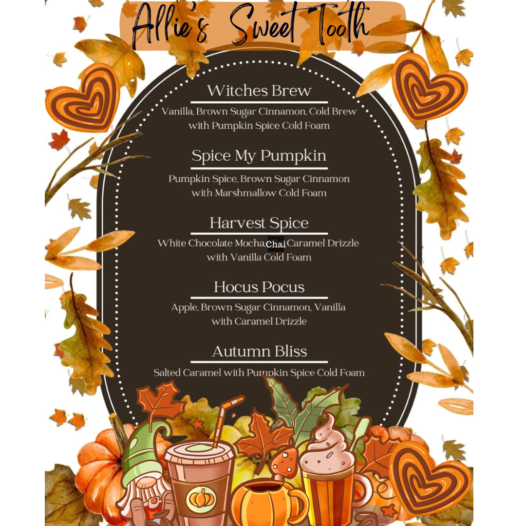 Local Fall Coffee Menu