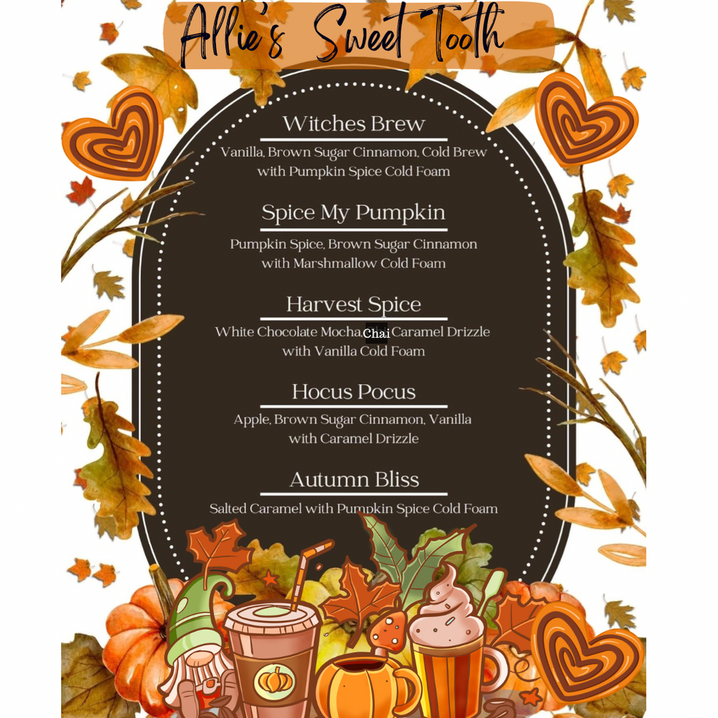 Local Fall Coffee Menu