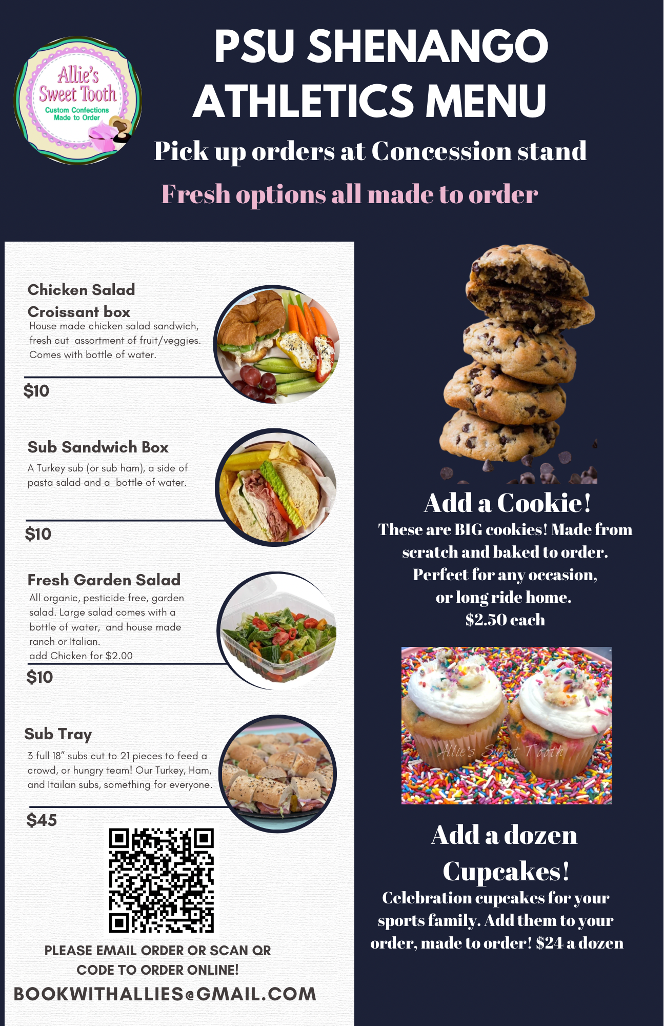 PSU Shenango Athletics Menu