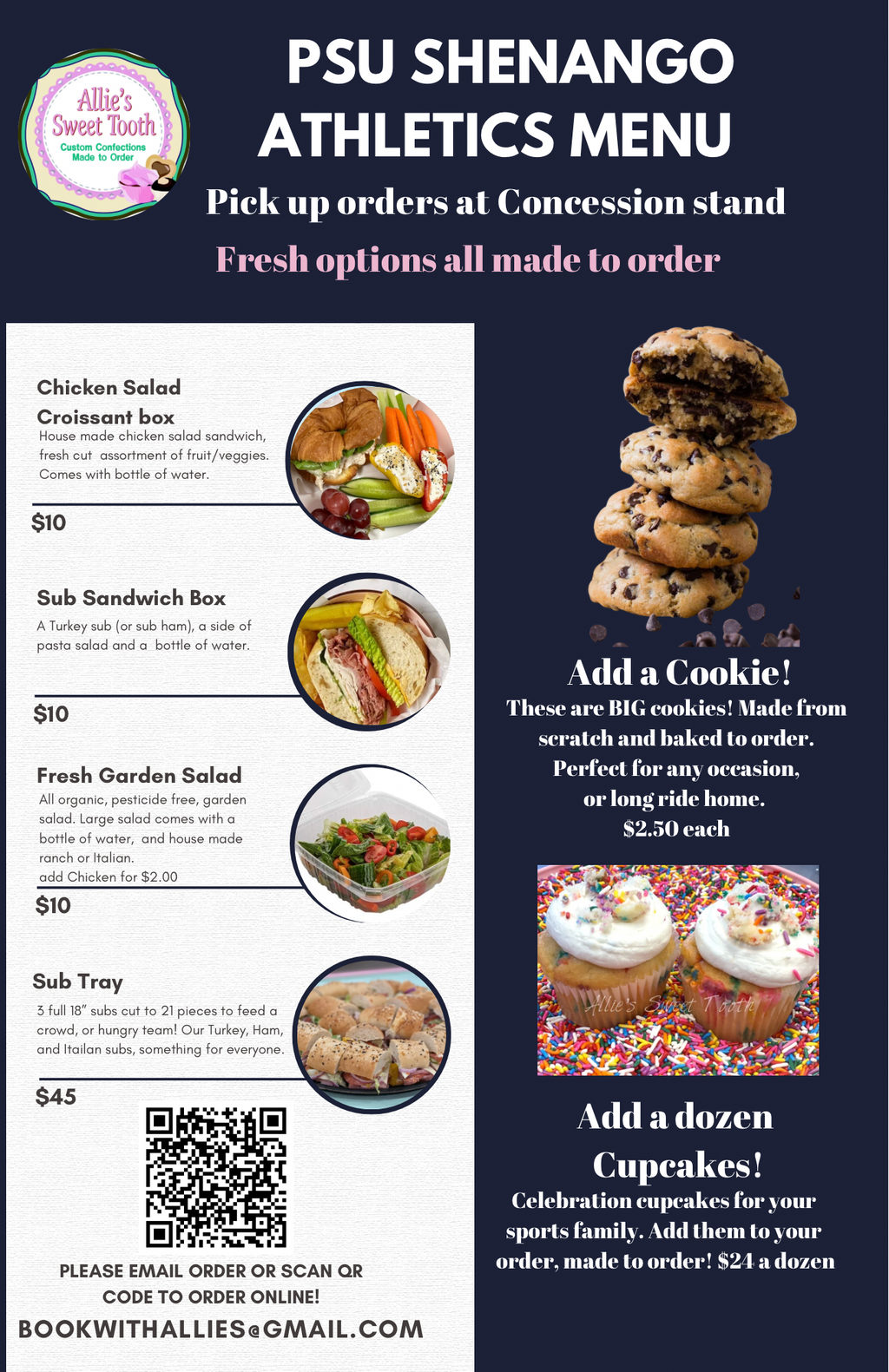 PSU Shenango Athletics Menu