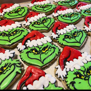 Grinch Face Cookie